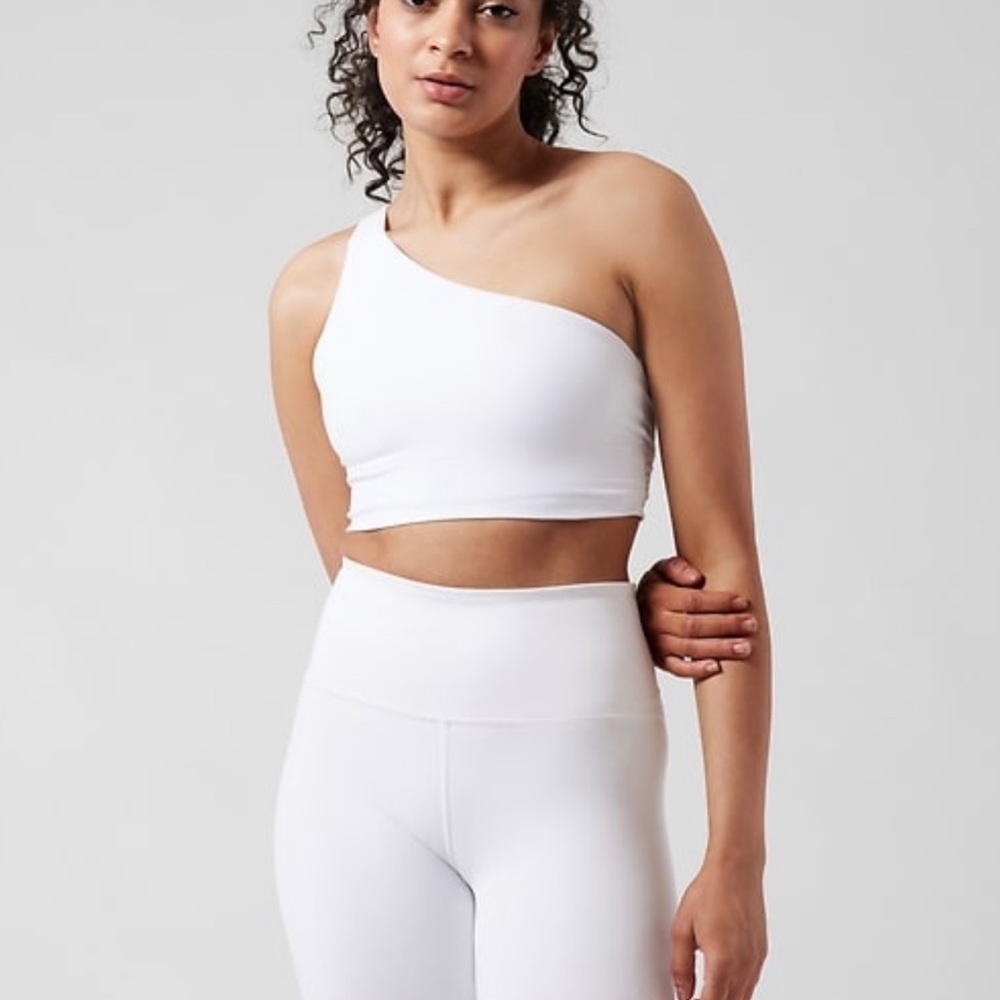 BRAND NEW-Athleta Athena Long Line Bra A-C size medium white-STUNNING